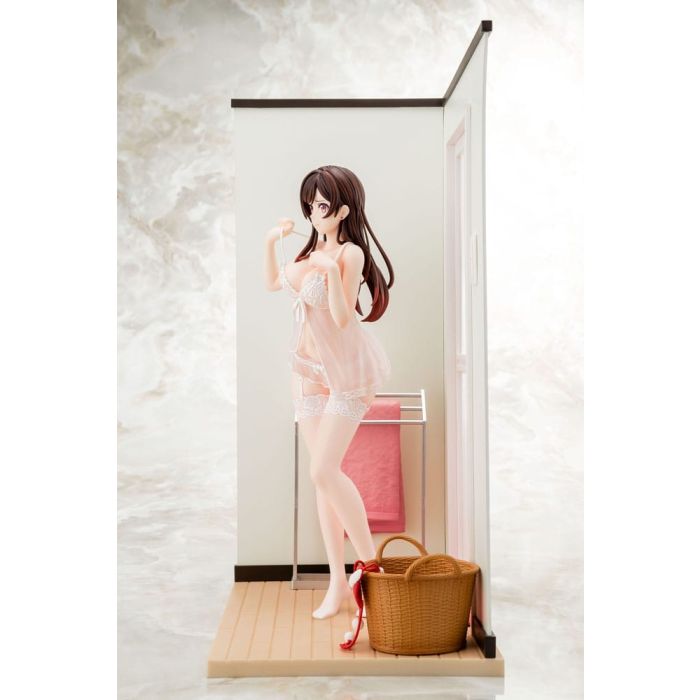 Rent-A-Girlfriend PVC Statue 1/6 Chizuru Mizuhara See-through lingerie figure angel white Ver. 23 cm