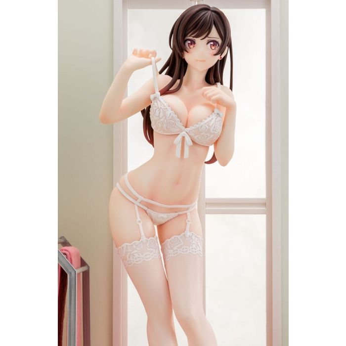Rent-A-Girlfriend PVC Statue 1/6 Chizuru Mizuhara See-through lingerie figure angel white Ver. 23 cm