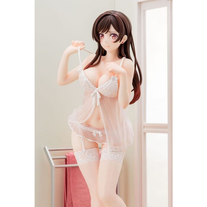 Rent-A-Girlfriend PVC Statue 1/6 Chizuru Mizuhara See-through lingerie figure angel white Ver. 23 cm