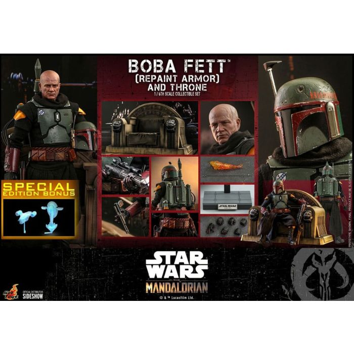Star Wars: The Mandalorian Action Figure 1/6 Boba Fett Repaint Armor and Throne Special Edition 30 cm