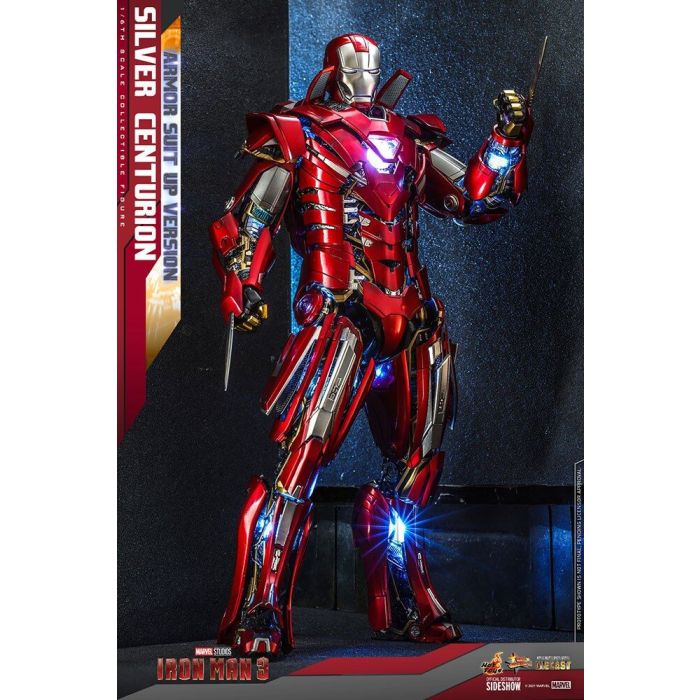 Iron Man 3 Movie Masterpiece Action Figure 1/6 Silver Centurion (Armor Suit Up Version) 32 cm