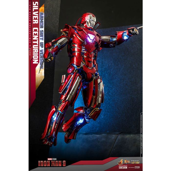 Iron Man 3 Movie Masterpiece Action Figure 1/6 Silver Centurion (Armor Suit Up Version) 32 cm