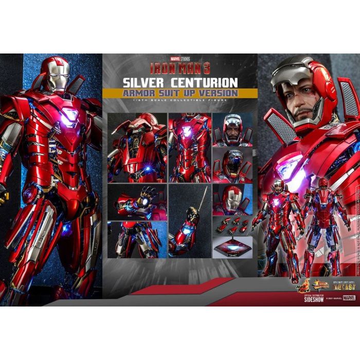 Iron Man 3 Movie Masterpiece Action Figure 1/6 Silver Centurion (Armor Suit Up Version) 32 cm