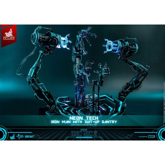 Iron Man 2 Action Figure 1/6 Neon Tech Iron Man with Suit-Up Gantry 32 cm