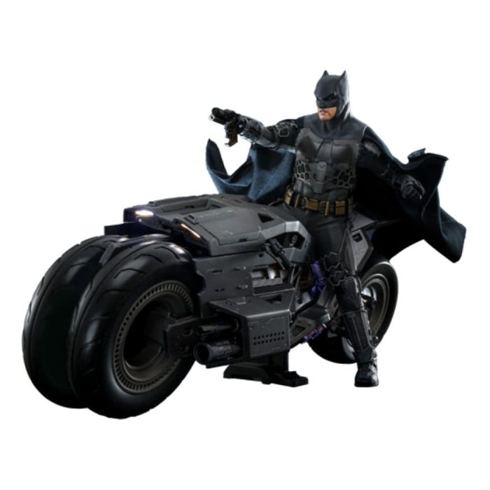 The Flash Movie Masterpiece Action Figure wih Vehicle 1/6 Batman & Batcycle Set 30 cm