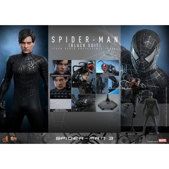 Spider-Man 3 Movie Masterpiece Action Figure 1/6 Spider-Man (Black Suit) 30 cm