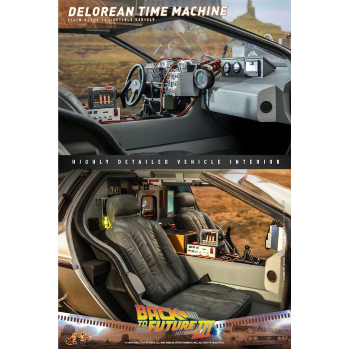 Back to the Future III Movie Masterpiece Vehicle 1/6 DeLorean Time Machine 72 cm