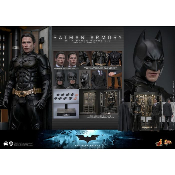The Dark Knight Movie Masterpiece Action Figures & Diorama 1/6 Batman Armory with Bruce Wayne (2.0) 30 cm