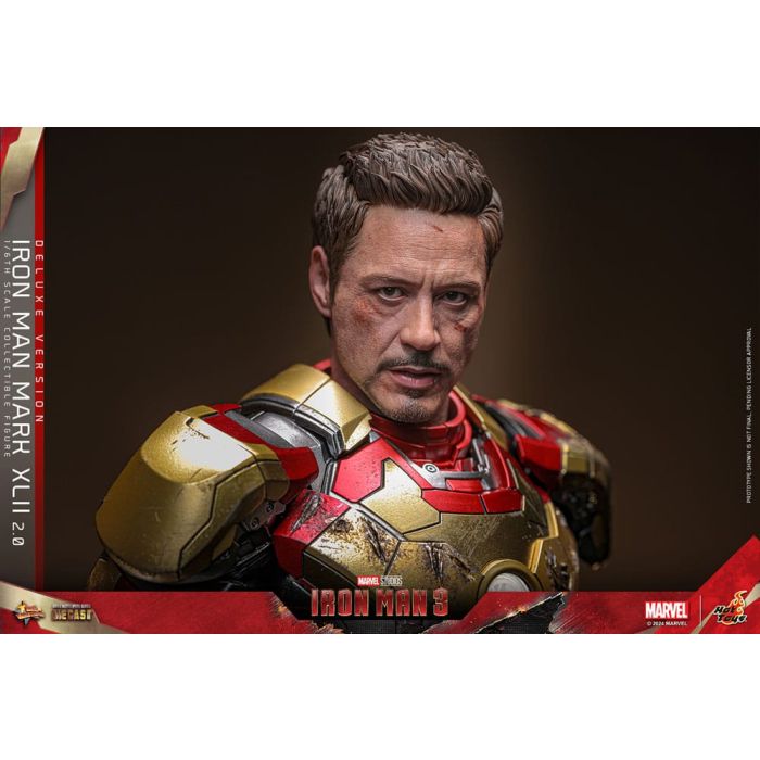 Iron Man 3 Movie Masterpiece Diecast Action Figure 1/6 Iron Man Mark XLII (2.0) Deluxe 32 cm