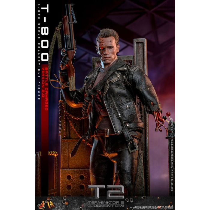 Terminator 2 Movie Masterpiece Action Figure 1/6 T-800 Battle Damaged Version 2.0 32 cm