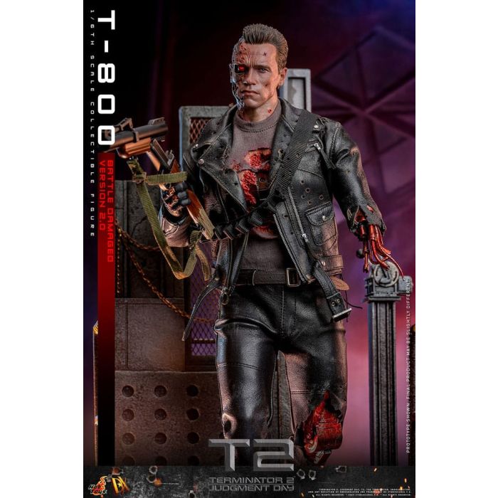Terminator 2 Movie Masterpiece Action Figure 1/6 T-800 Battle Damaged Version 2.0 32 cm