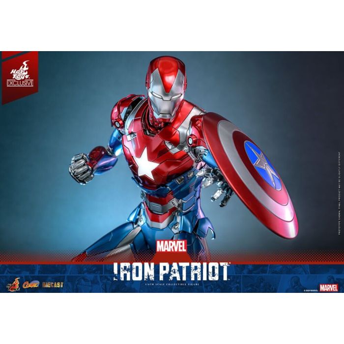 Marvel Comic Diecast Masterpiece Action Figure 1/6 Iron Patriot Hot Toys Exclusive 32 cm
