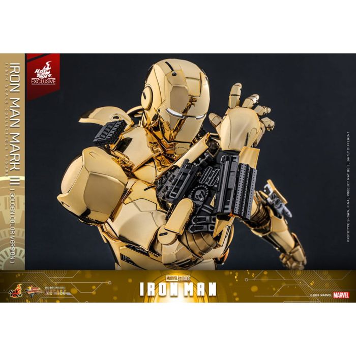 Iron Man Movie Masterpiece Diecast Action Figure 1/6 Iron Man Mark III (Gold Color Version) Hot Toys Exclusive 33 cm