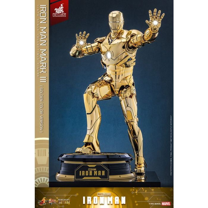Iron Man Movie Masterpiece Diecast Action Figure 1/6 Iron Man Mark III (Gold Color Version) Hot Toys Exclusive 33 cm