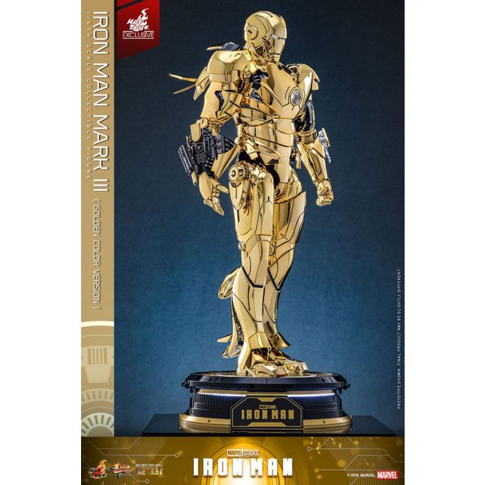 Iron Man Movie Masterpiece Diecast Action Figure 1/6 Iron Man Mark III (Gold Color Version) Hot Toys Exclusive 33 cm