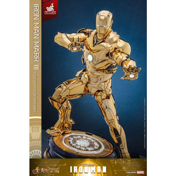 Iron Man Movie Masterpiece Diecast Action Figure 1/6 Iron Man Mark III (Gold Color Version) Hot Toys Exclusive 33 cm