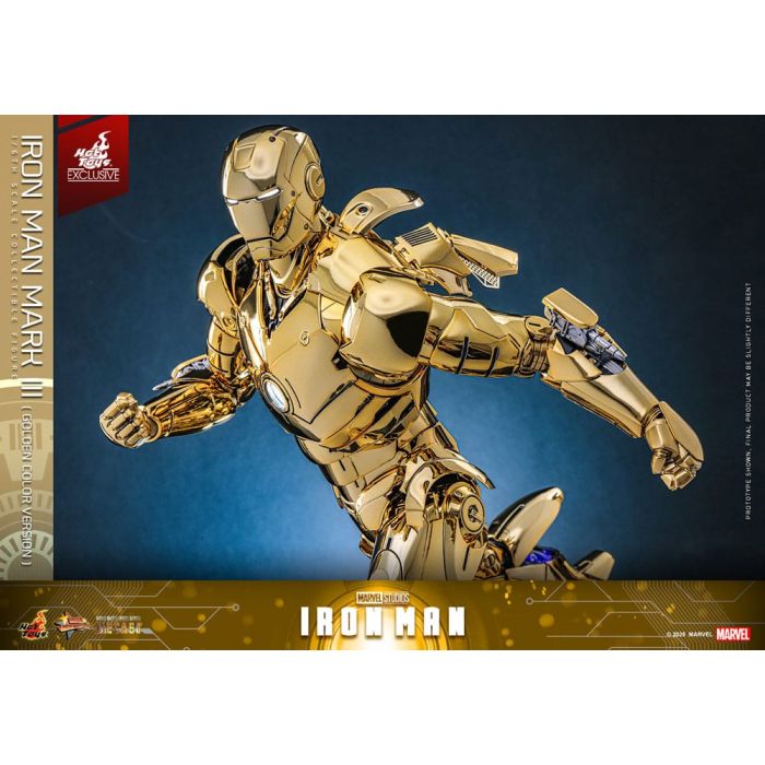 Iron Man Movie Masterpiece Diecast Action Figure 1/6 Iron Man Mark III (Gold Color Version) Hot Toys Exclusive 33 cm