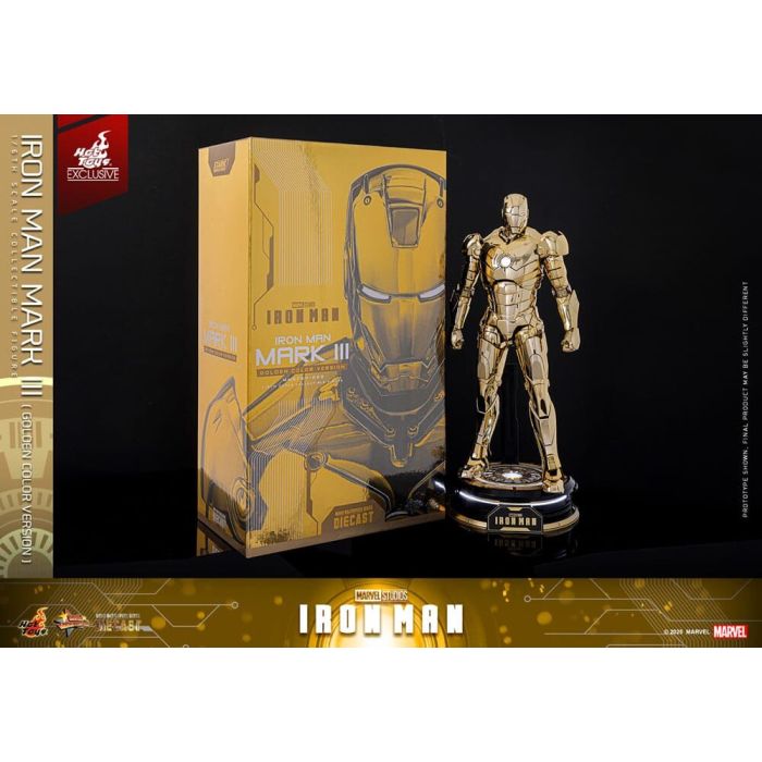 Iron Man Movie Masterpiece Diecast Action Figure 1/6 Iron Man Mark III (Gold Color Version) Hot Toys Exclusive 33 cm