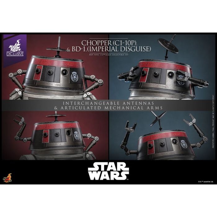 Star Wars Action Figure Set 1/6 Chopper (C1-10P™) & BD-1™ (Imperial Disguise) 18 cm & 8 cm