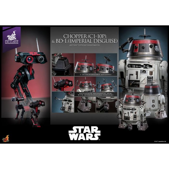 Star Wars Action Figure Set 1/6 Chopper (C1-10P™) & BD-1™ (Imperial Disguise) 18 cm & 8 cm