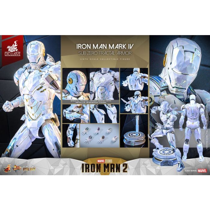 Iron Man 2 Movie Masterpiece Diecast Action Figure 1/6 Iron Man Mark IV (Sub-Zero Fractal Armor) Hot Toys Exclusive 33 cm