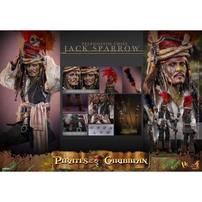 Pirates of the Caribbean: Dead Man's Chest Action DX Figure 1/6 Pelegostos Chief Jack Sparrow 30 cm