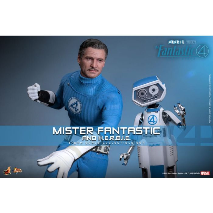 The Fantastic Four: First Steps Movie Masterpiece Action Figure 2-Pack 1/6 Mister Fantastic & H.E.R.B.I.E. 30 cm