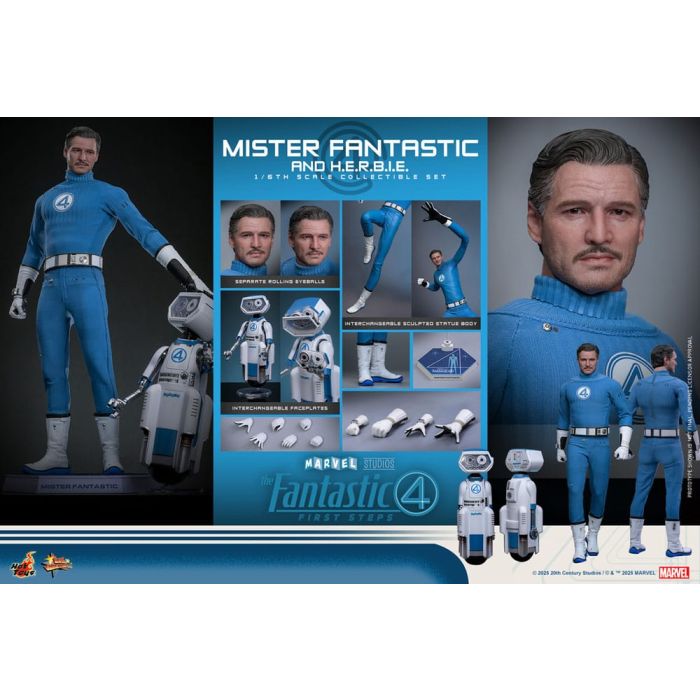 The Fantastic Four: First Steps Movie Masterpiece Action Figure 2-Pack 1/6 Mister Fantastic & H.E.R.B.I.E. 30 cm