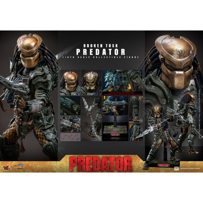 Alien vs. Predator Comic Masterpiece Action Figure 1/6 Broken Tusk Predator 35 cm