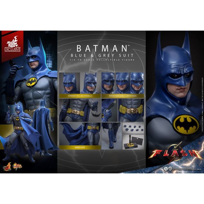 The Flash Movie Masterpiece Action Figure 1/6 Batman (Blue & Grey Suit) Limited Edition Hot Toys Exclusive 30 cm