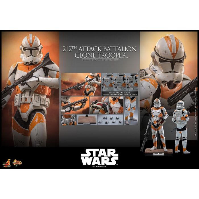 Star Wars: The Clone Wars Action Figure 1/6 212th Attack Battalion Clone Trooper Deluxe Version 30 cm