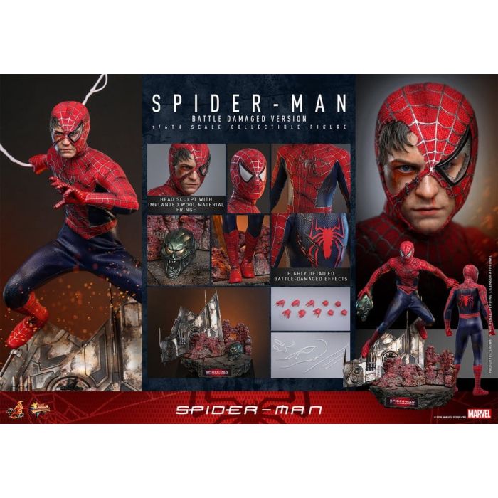 Spider-Man Movie Masterpiece Action Figure 1/6 Spider-Man (Battle Damaged Version) 30 cm