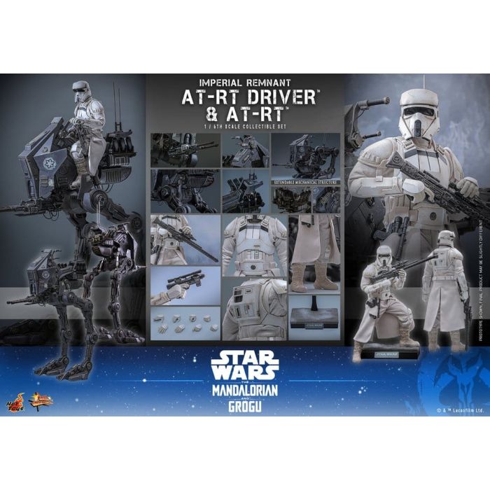 Star Wars: The Mandalorian & Grogu Movie Masterpiece Action Figure Set 1/6 Imperial Remnant AT-RT Driver & AT-RT 60 cm