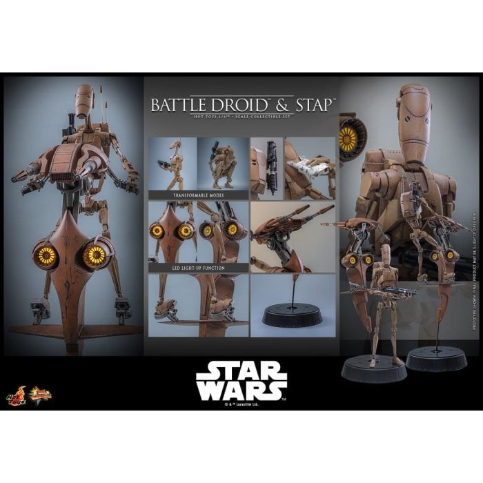 Star Wars: The Phantom Menace Movie Masterpiece Action Figure Set 1/6 Battle Droid & STAP 32 cm