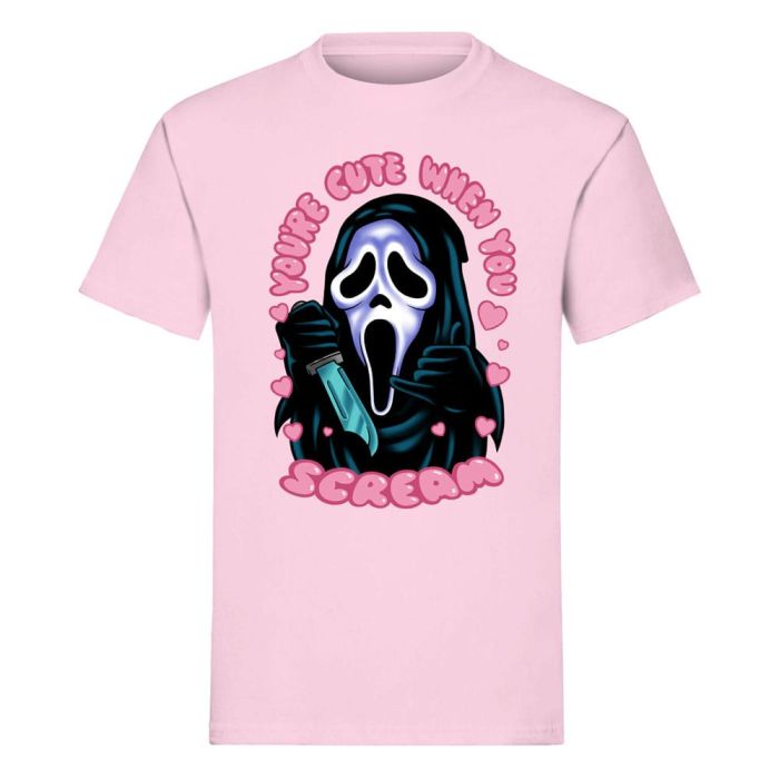 Scream T-Shirt Ghost Face You're Cute when you Scream Size S