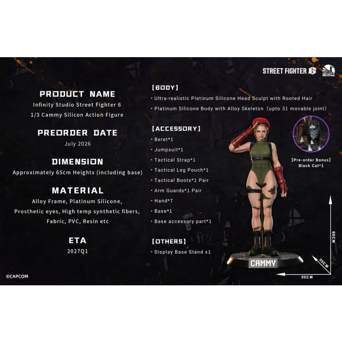 Street Fighter 6 Silicone Action Figure 1/3 Cammy 65 cm