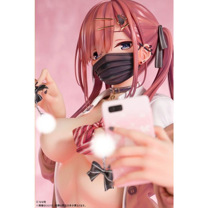 Original Character PVC Statue 1/5 Red-Haired Gyaru-Chan Mask Ver. Illustration by Nanamakura 29 cm