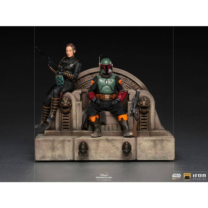 Star Wars The Mandalorian Deluxe Art Scale Statue 1/10 Boba Fett & Fennec on Throne 23 cm