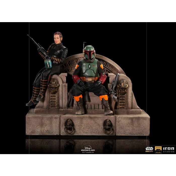 Star Wars The Mandalorian Deluxe Art Scale Statue 1/10 Boba Fett & Fennec on Throne 23 cm