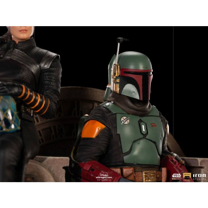 Star Wars The Mandalorian Deluxe Art Scale Statue 1/10 Boba Fett & Fennec on Throne 23 cm