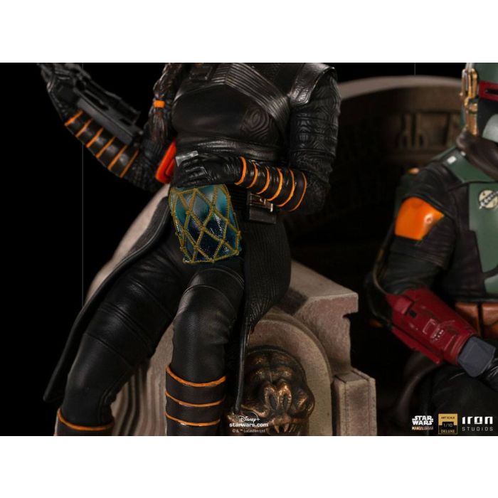 Star Wars The Mandalorian Deluxe Art Scale Statue 1/10 Boba Fett & Fennec on Throne 23 cm