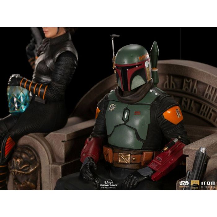 Star Wars The Mandalorian Deluxe Art Scale Statue 1/10 Boba Fett & Fennec on Throne 23 cm