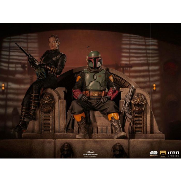 Star Wars The Mandalorian Deluxe Art Scale Statue 1/10 Boba Fett & Fennec on Throne 23 cm