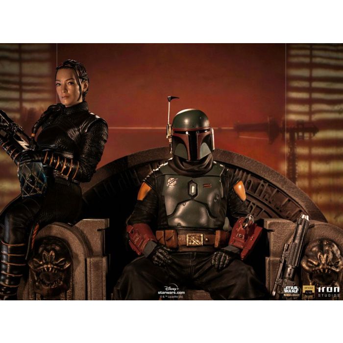 Star Wars The Mandalorian Deluxe Art Scale Statue 1/10 Boba Fett & Fennec on Throne 23 cm