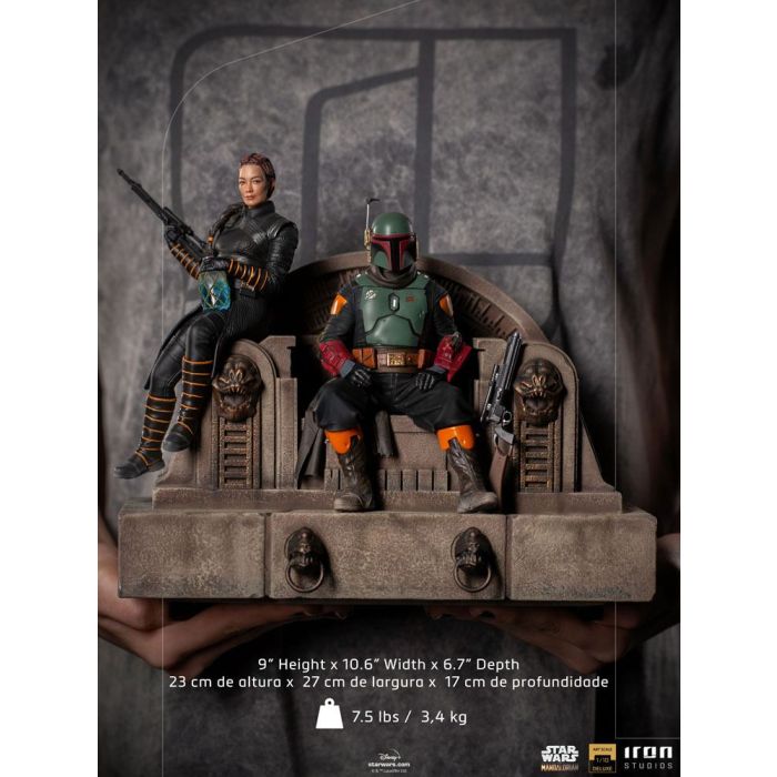 Star Wars The Mandalorian Deluxe Art Scale Statue 1/10 Boba Fett & Fennec on Throne 23 cm