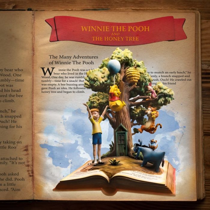 Disney Classics Deluxe Art Scale Statue 1/10 Winnie the Pooh and Friends (100th Anniversary) 31 cm 