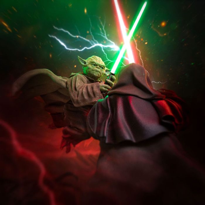 Star Wars Deluxe Art Scale Statue 1/10 Yoda vs Emperor Palpatine (CCXP Exclusive 2024) 31 cm