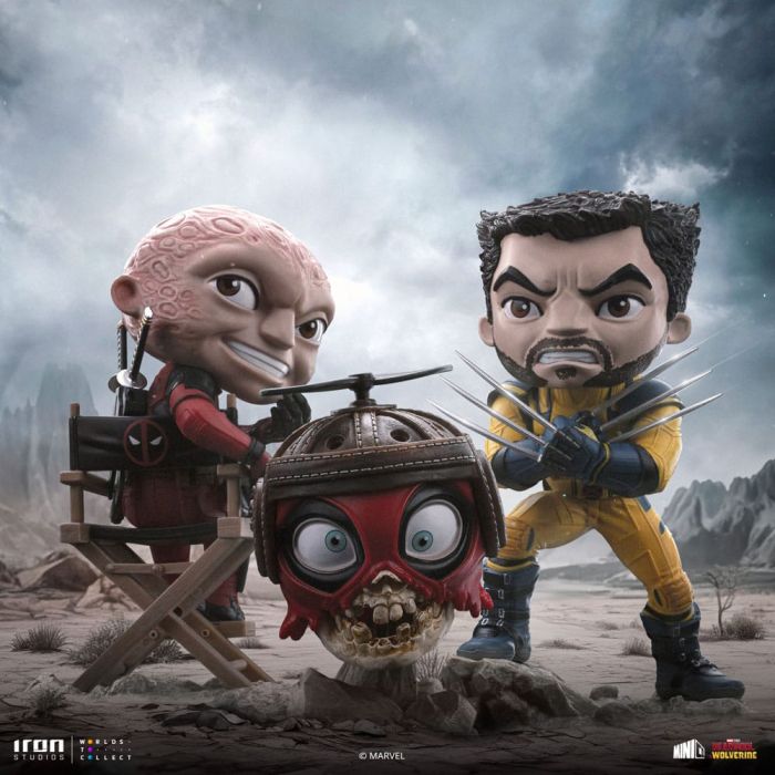 Deadpool & Wolverine Mini Co. PVC Figure Deadpool and Wolverine set Unmasked 14 cm 