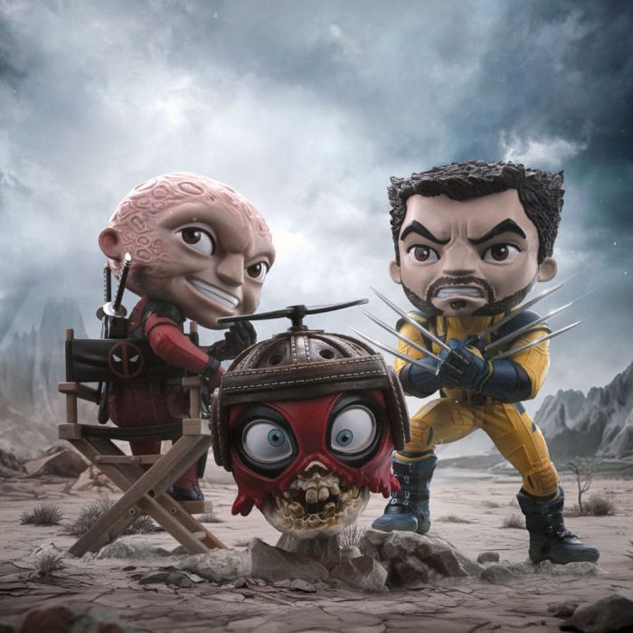 Deadpool & Wolverine Mini Co. PVC Figure Deadpool and Wolverine set Unmasked 14 cm 
