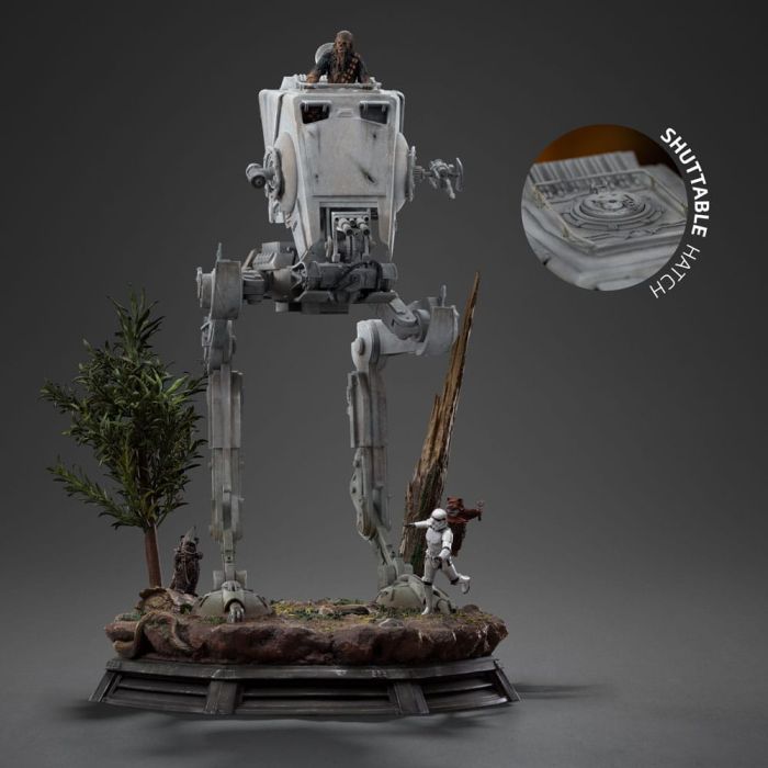 Star Wars Demi Art Scale Statue 1/20 AT-ST and Chewbacca 53 cm  